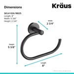 Kraus Elie Matte Black Solid Brass Hand Towel Ring thumbnail 2