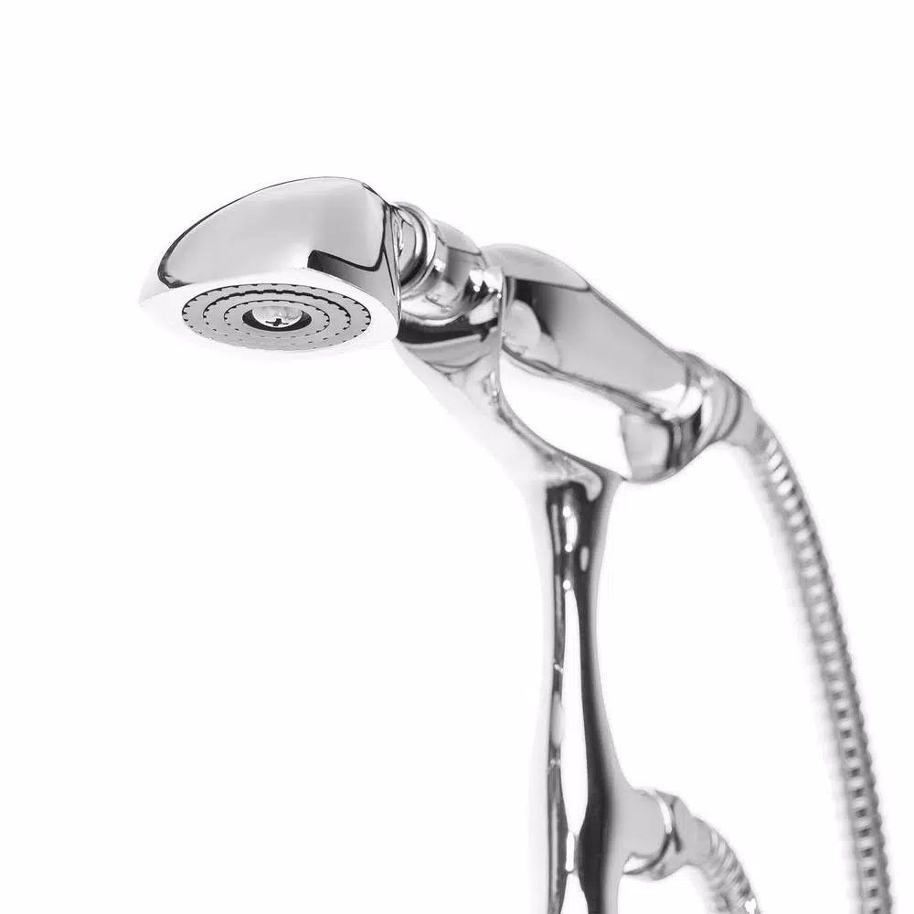 AKDY 3-Handle Freestanding Claw Foot Tub Filler with Telephone Hand Shower, Chrome
