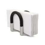 Umbra Squeeze Napkin Holder, Swivel Black and Nickel Metal Design thumbnail 1