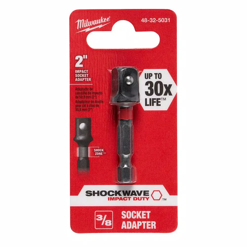 Milwaukee SHOCKWAVE 3/8 in. Drive to 1/4 in. Hex Impact Socket Adapter
