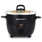 Elite Gourmet 10-Cup Deluxe Rice Cooker with Steam Tray and Stainless Steel Inner Pot, Black thumbnail 1