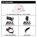Milwaukee 600 Lumen USB Rechargeable Low-Profile LED Headlamp with BOLT White Type 1 Class C Hard Hat Bundle thumbnail 3