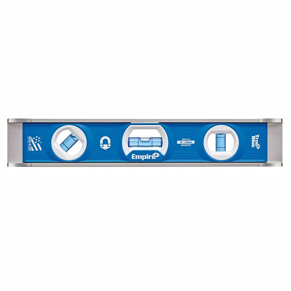Empire EM70.10 True Blue 10 in. Magnetic Torpedo Level, All-Metal Frame