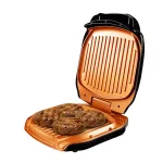 Gotham Steel 72 sq. in. Ti-Cerama Indoor Electric Folding Grill, Black/Copper thumbnail 4