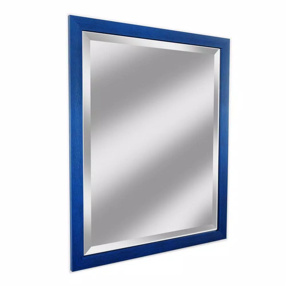Alpine Art & Mirror Harbour Weathered Blue Beveled Glass Accent Mirror, 33 x 33 in.