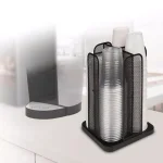 Mind Reader Rotating Cup and Lid Carousel Organizer, Black Metal Mesh Dispenser thumbnail 7