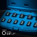 Capri Tools 1/2 in. Drive SAE Stubby Impact Socket Set, 11-Piece thumbnail 7