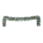 Home Accents Holiday 9 ft. Pre-Lit Flocked Frasier Fir LED Garland with Timer thumbnail 5