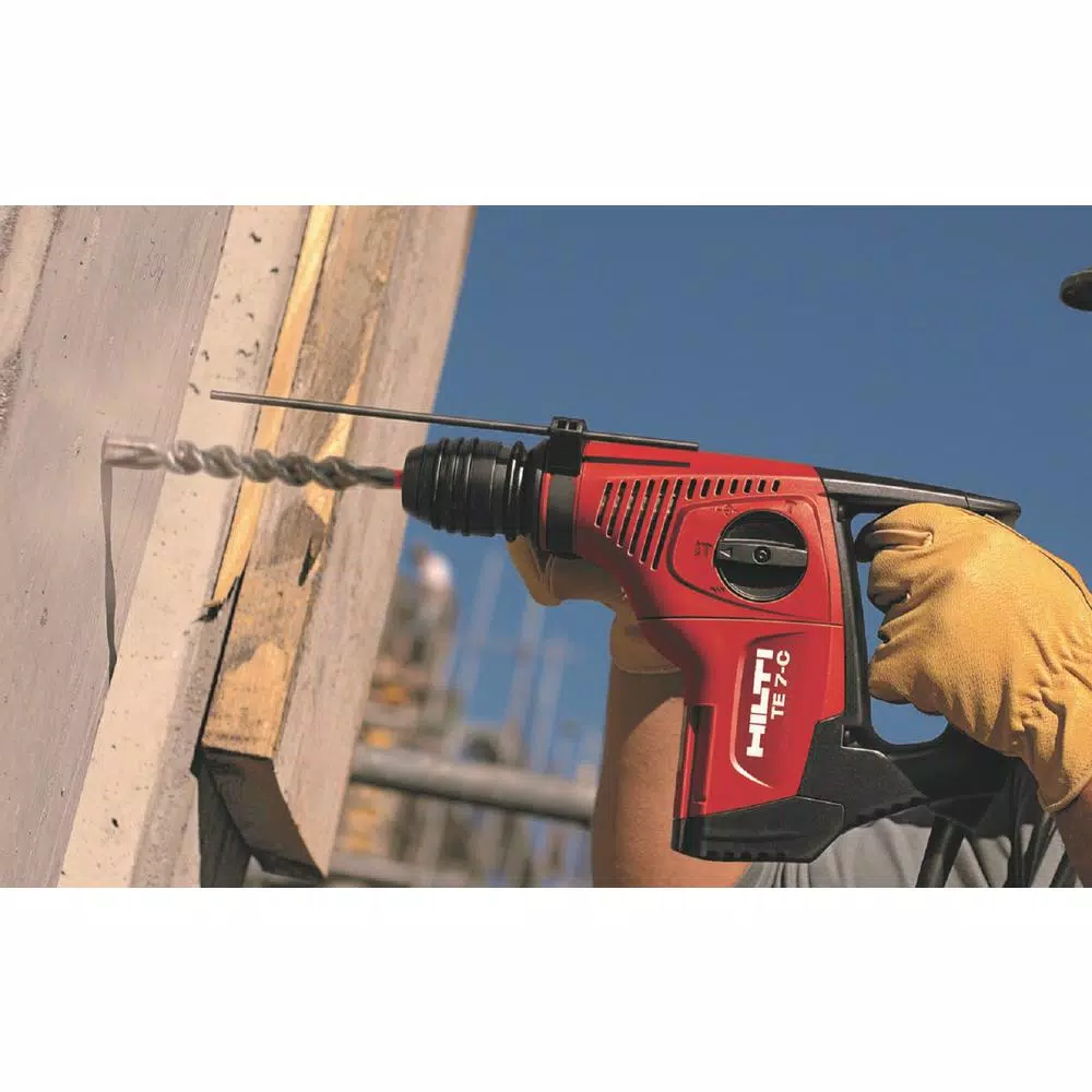 Hilti TE 7-C 6 Amp 120V Corded SDS-Plus Rotary Hammer Drill Kit with TE-CX Bit Set and Flat Chisel