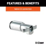 CURT 6-Way Round Trailer Connector Plug, Chrome Plastic, Male End thumbnail 5