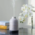 Airome Serenity 9.3 in. Ultrasonic Essential Oil Diffuser - Ivory Ceramic & Gold thumbnail 2