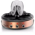 MegaChef Triple 4.5 Qt. Copper Slow Cooker and Buffet Server with 3 Ceramic Pots thumbnail 3