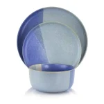 Gibson Elite Convergence 16-Piece Blue Stoneware Dinnerware Set, Service for 4 thumbnail 3