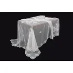Manor Luxe Xia Home Fashions 80 x 80 in. Merrigold Lace Embroidered Tablecloth with Beaded Accents, White thumbnail 1