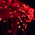 Wintergreen Lighting 7 ft. 70-Light Red M5 LED Icicle Light Set, White Wire thumbnail 2