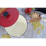 Chasseur 2.5 qt. Enameled Cast Iron Sauce Pan with Lid, Red thumbnail 4