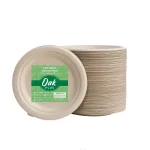 Unbranded 7 in. Natural Sugarcane Plates, 600 Pack - Eco-Friendly & Compostable Disposable Plates thumbnail 3