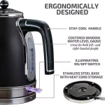 Ovente KS777 1.7L Black Stainless Steel Electric Kettle, 1500W Fast Boil with Auto Shut-Off thumbnail 4