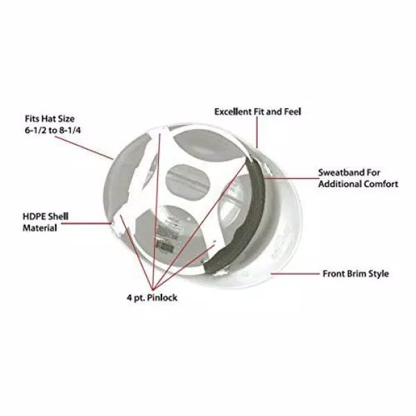 Safe Handler Bison Life Safe Handler Everyday Series White HDPE Bump Cap with 4-Point Pin Lock Suspension
