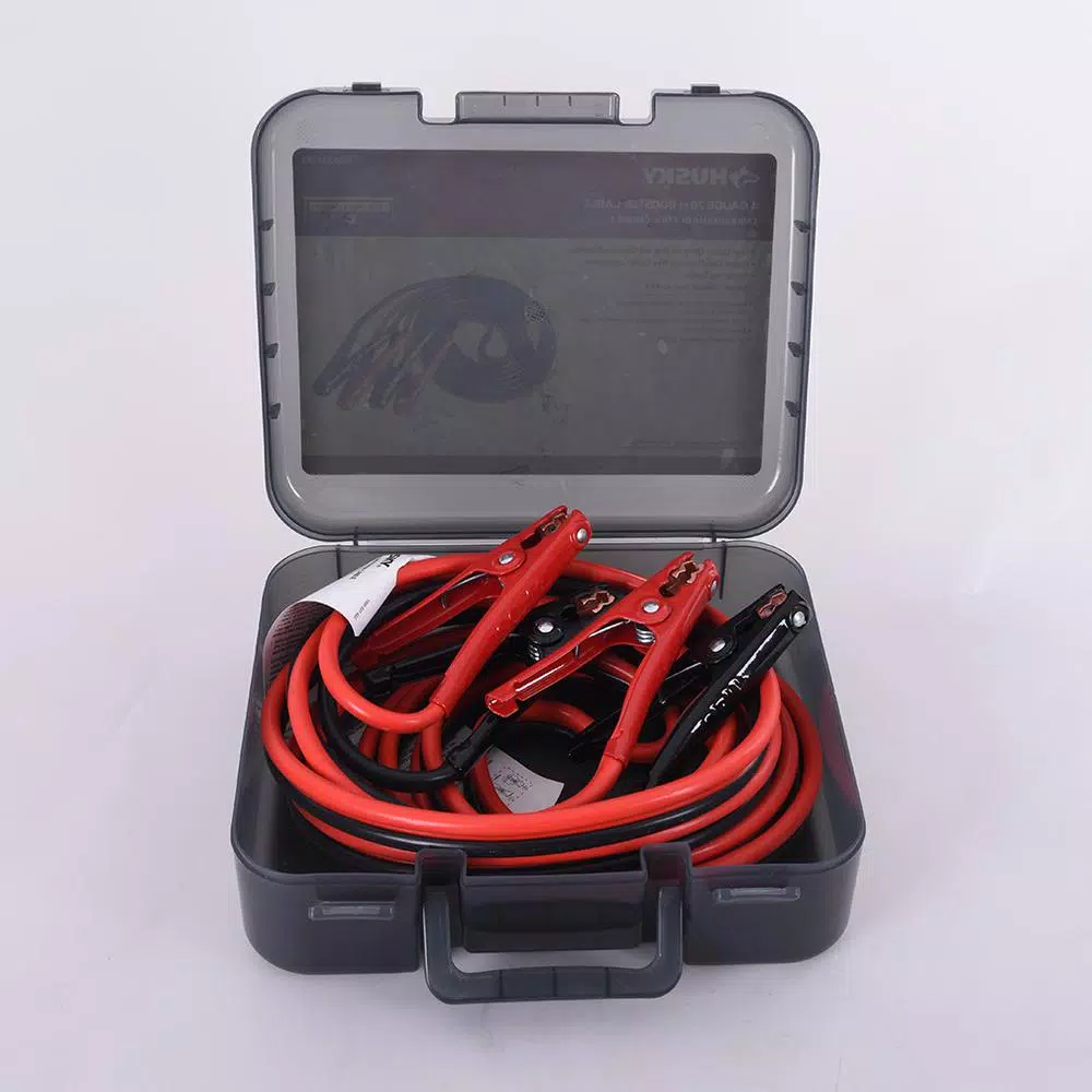 Husky 20 ft. 4-Gauge Battery Booster Cables, 250 A, Copper Clad Aluminum
