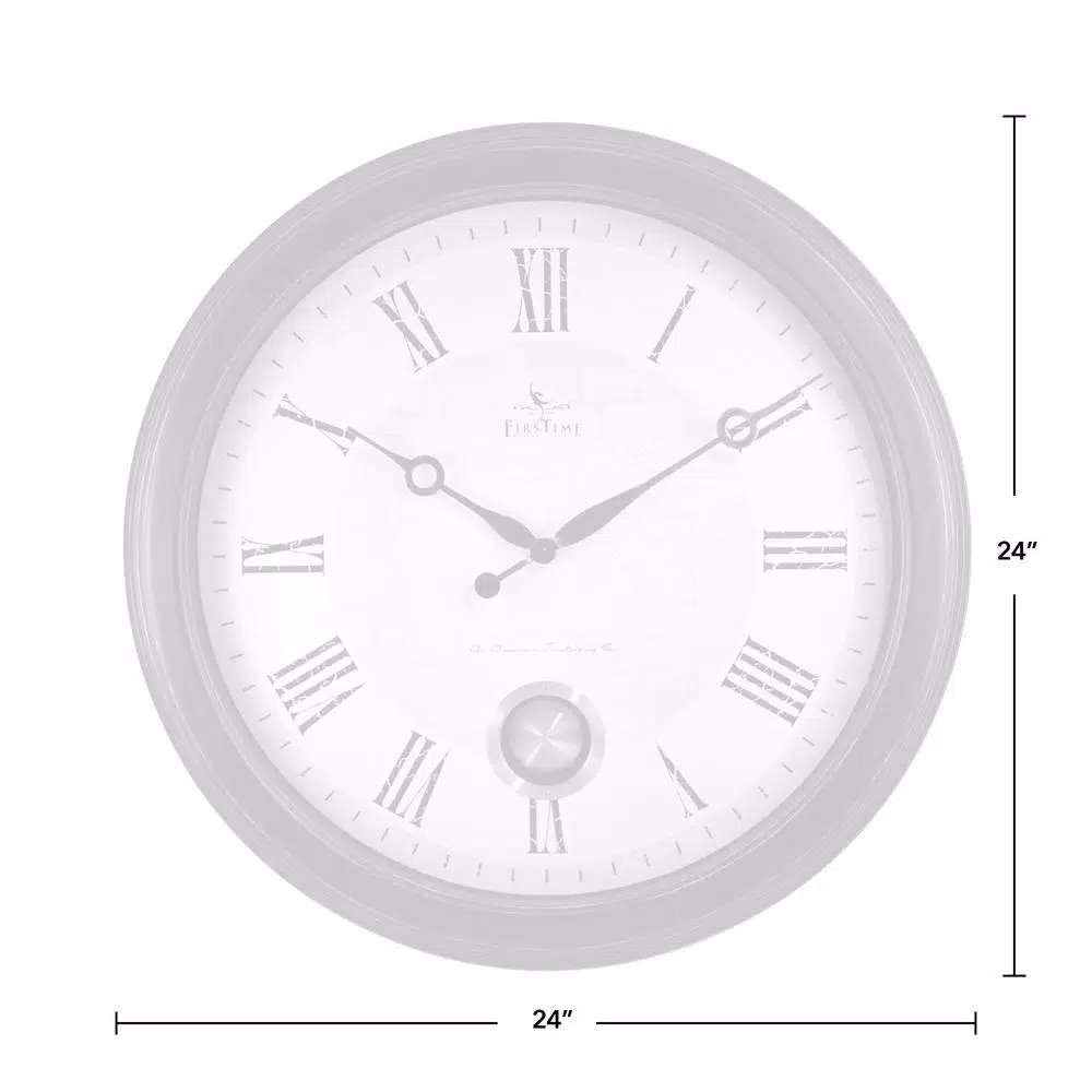 FirsTime Adair 24 in. Round Wall Clock with Pendulum - Oil Rubbed Bronze