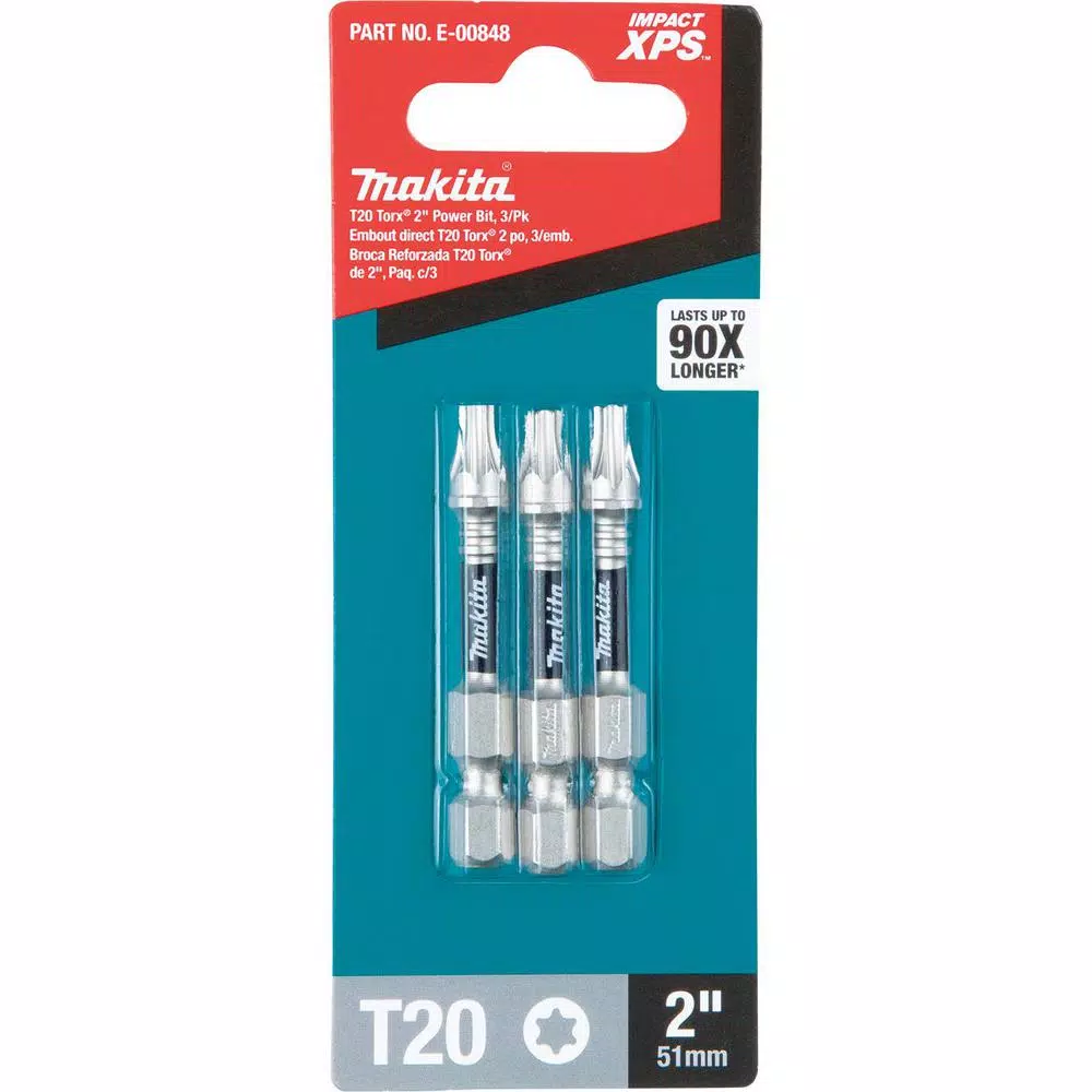 Makita Impact XPS T20 Torx 2 in. Power Bits, 3-Pack