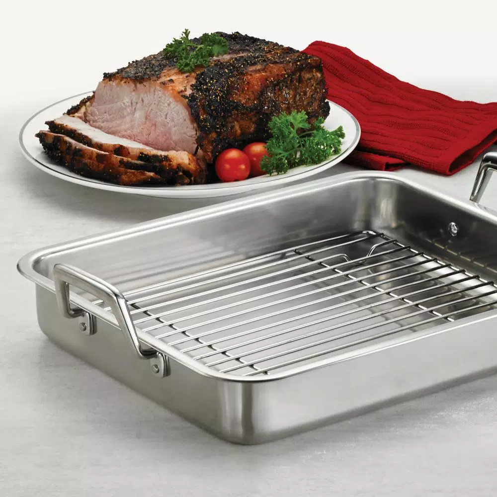 Tramontina Gourmet Prima 9.5 Qt. Stainless Steel Roasting Pan with Basting Grill