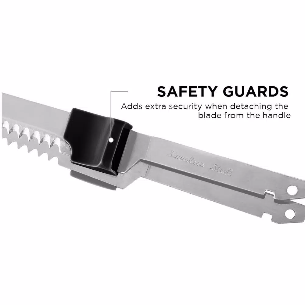 Ovente 17.5 in. Stainless Steel Electric Kitchen Knife with Sheath and Safety Button