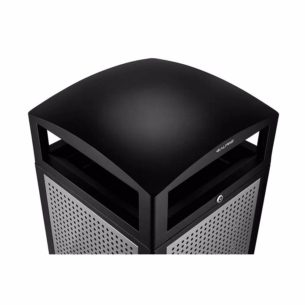 Alpine Industries 40 Gal. All-Weather Commercial Outdoor Trash Can with Lockable Lid