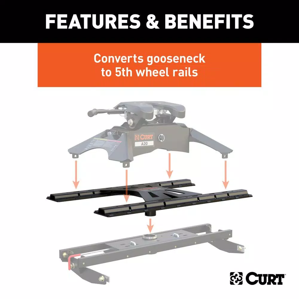 CURT X5 Gooseneck-to-5th-Wheel Adapter Plate for Double Lock EZr