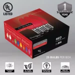 Wintergreen Lighting OptiCore C7 LED Red Smooth Opaque Christmas Light Bulbs, 25-Pack thumbnail 2