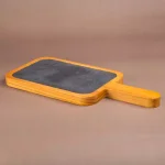 Creative Home Natural Pine Wood and Slate Insert Cheese Board Serving Paddle, 14.4 x 6.5 in. thumbnail 2