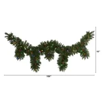 Nearly Natural 9 ft. Artificial Icicle Christmas Garland with 50 Multi-Color LED Lights, Berries and Pine Cones thumbnail 2