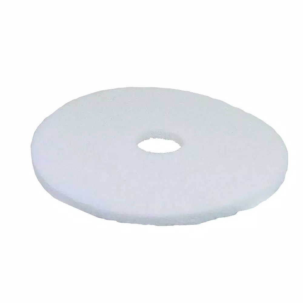 Quickie 17 in. Light Duty Floor Polishing Pad, White