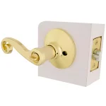 Defiant Scroll Keyed Entry Door Lever, Polished Brass thumbnail 6