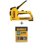 DEWALT 5-in-1 Multi-Tacker Stapler and Brad Nailer with 5000-Pack 3/8 in. Heavy Duty Staples thumbnail 1