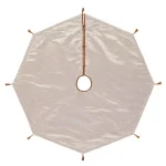 VHC Brands Soleil 48 in. Candy Apple Red & Bronze Jacquard Christmas Tree Skirt with Gold Tassels thumbnail 2