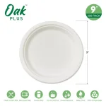 Unbranded 9 in. White Sugarcane Plates, Eco-Friendly & Compostable (300 Pack) thumbnail 3