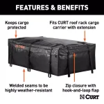 CURT Water Resistant Extended Rooftop Cargo Bag, 59" x 34" x 21" thumbnail 2
