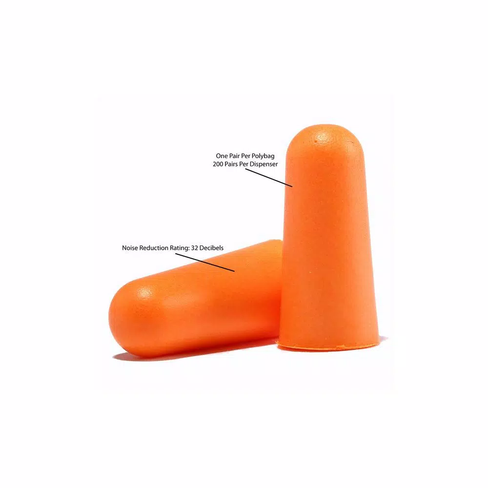 Cordova Encore Disposable Foam Ear Plugs, 32 NRR, 200 Pairs per Box, Orange
