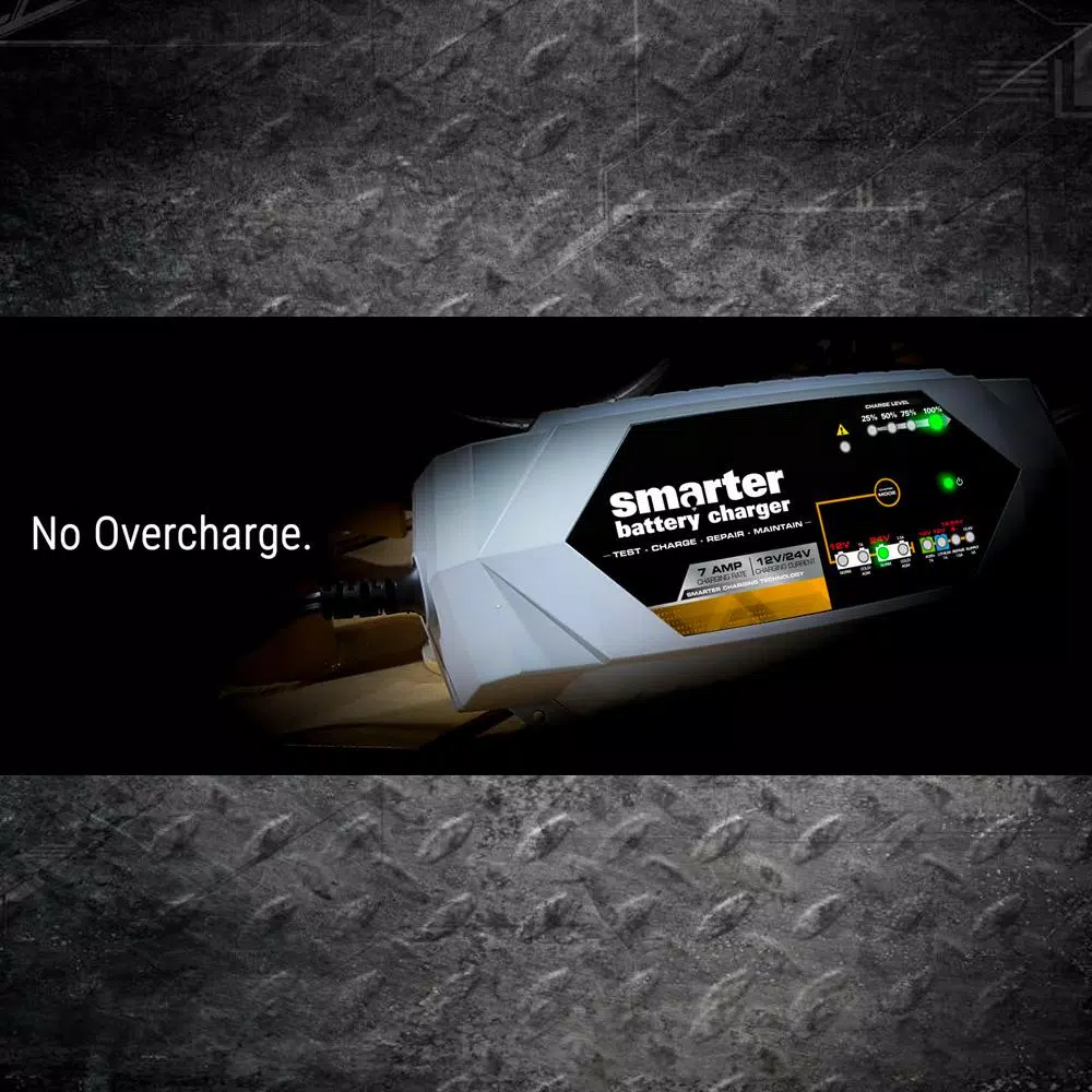 Smartech Products IC-7000 12V/24V 7A Smart Automotive Battery Charger, Maintainer & Repairer