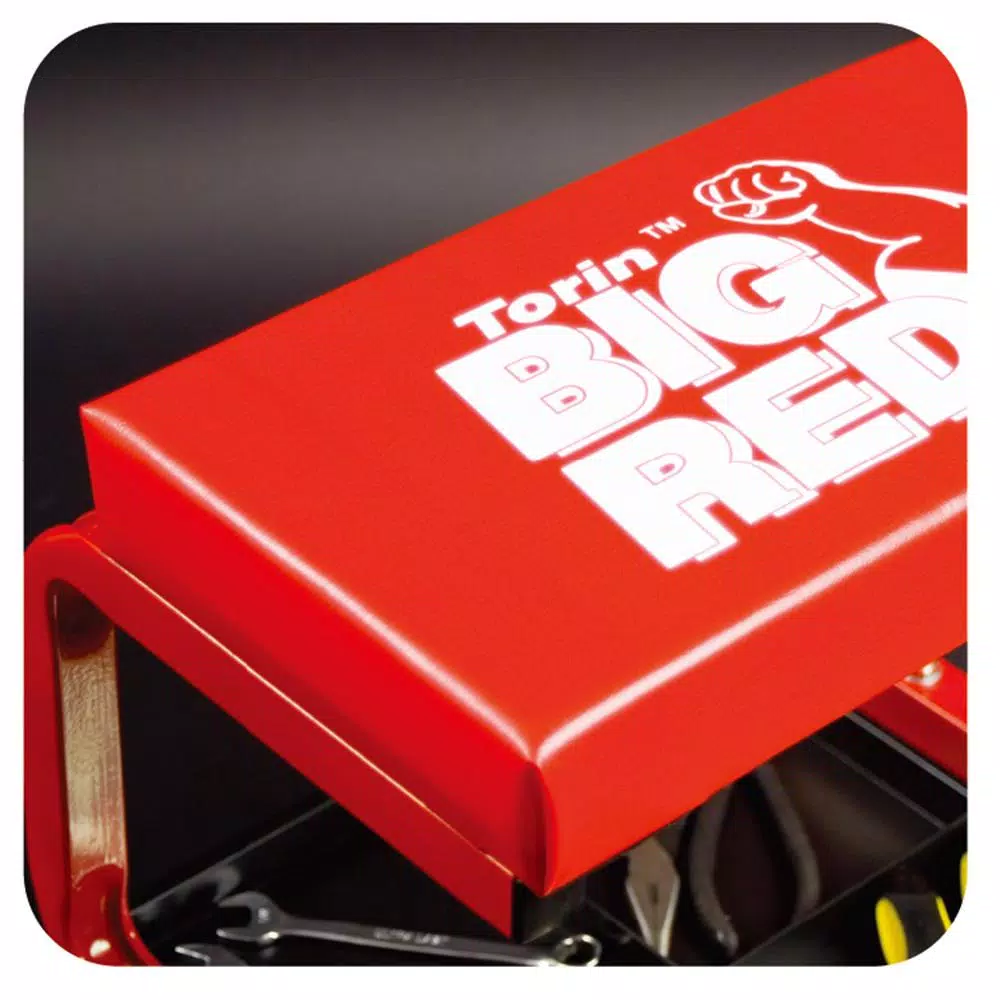 Big Red Creeper Seat with Tool Tray and 4 Swivel Casters, 250 lb. Capacity