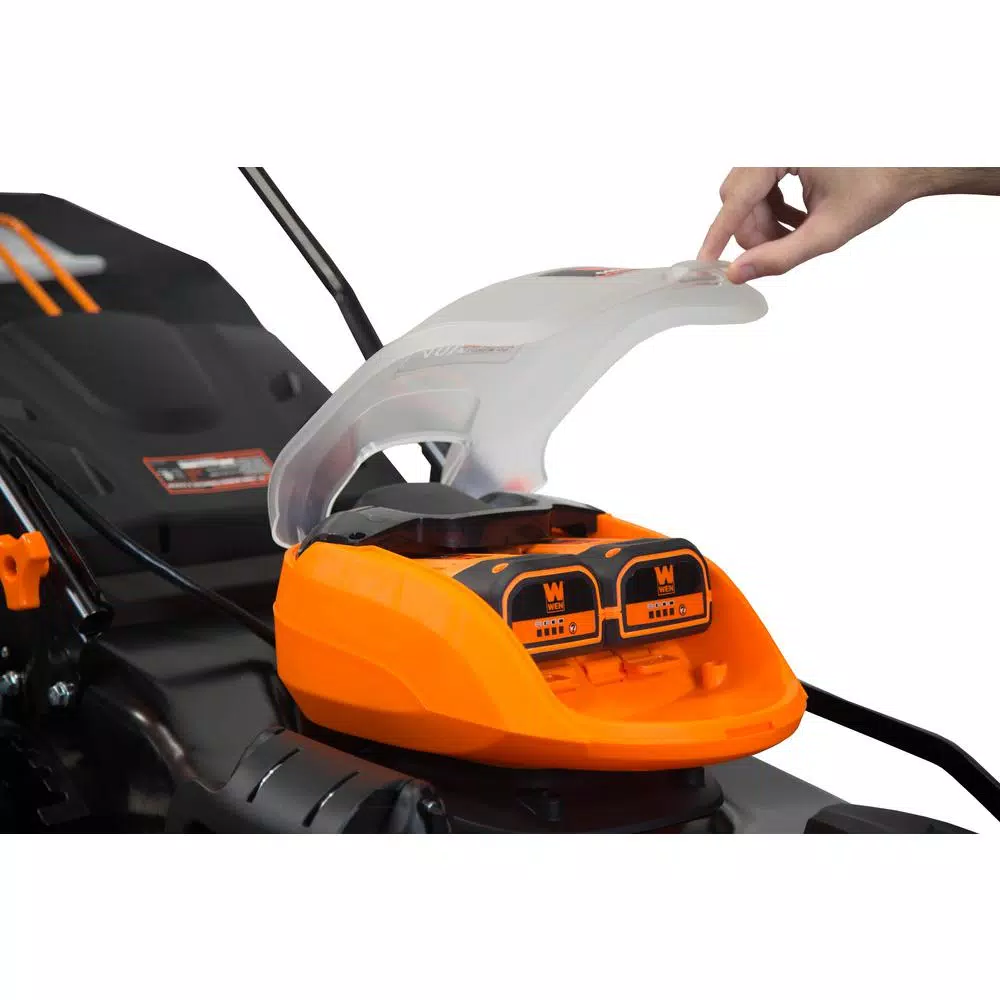 WEN 40V Max Cordless 19 in. 3-in-1 Walk Behind Push Lawn Mower with 2 Batteries and Charger