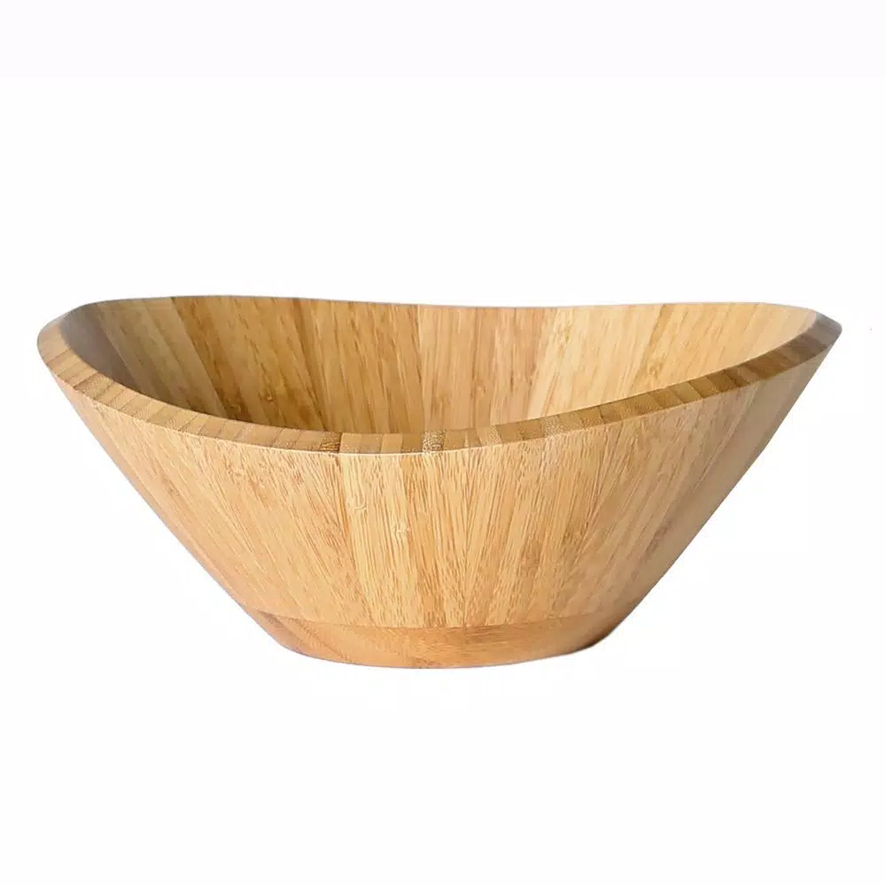 Seville Classics Bamboo Fruit Bowl with Steel Wire Banana Tree Holder