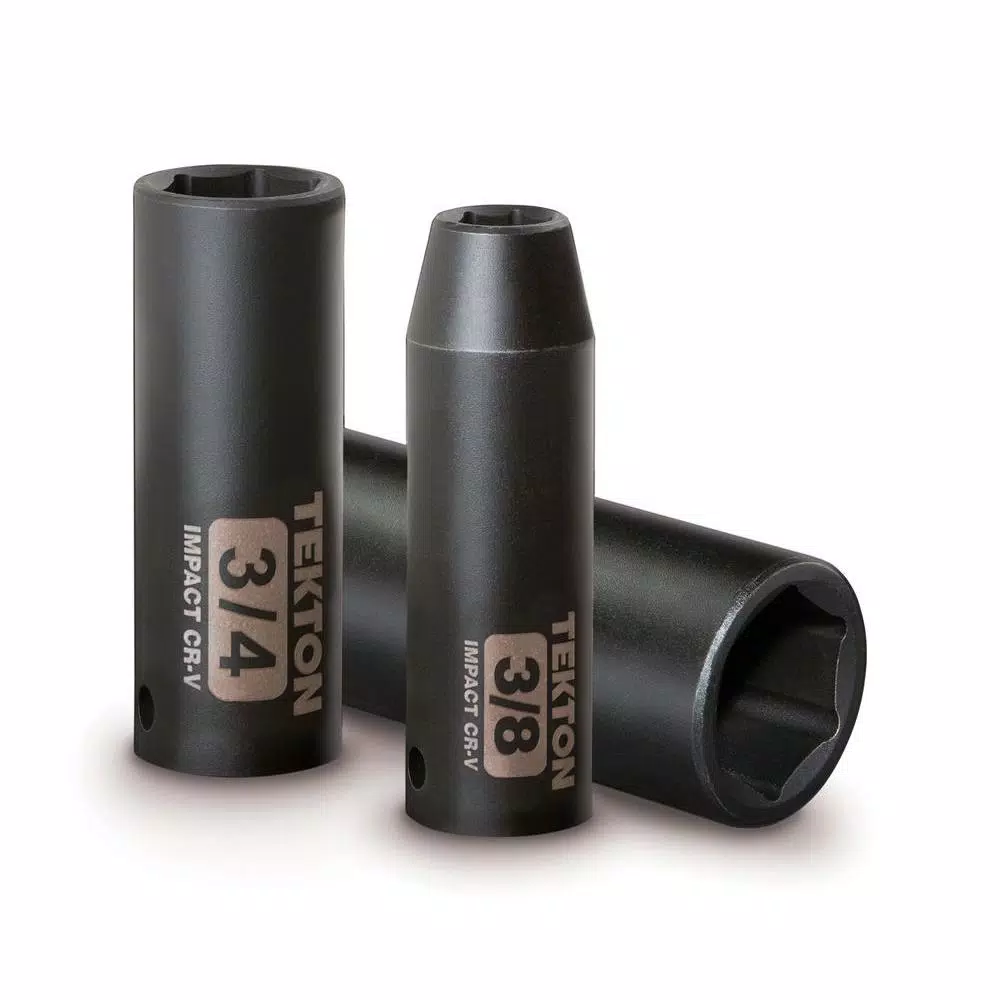 TEKTON 3/8 in. Drive 8-Piece Deep Impact Socket Set, 3/8-13/16 in. SAE