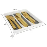 Unbranded White Large Utensil Tray with Rubber Liner, 3 Compartment Cutlery Organizer thumbnail 3