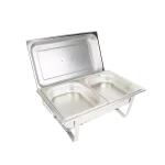 Alpha Living 8 Qt. Stainless Steel Chafing Dish Set with 2 Full and 2 Half Pans thumbnail 3