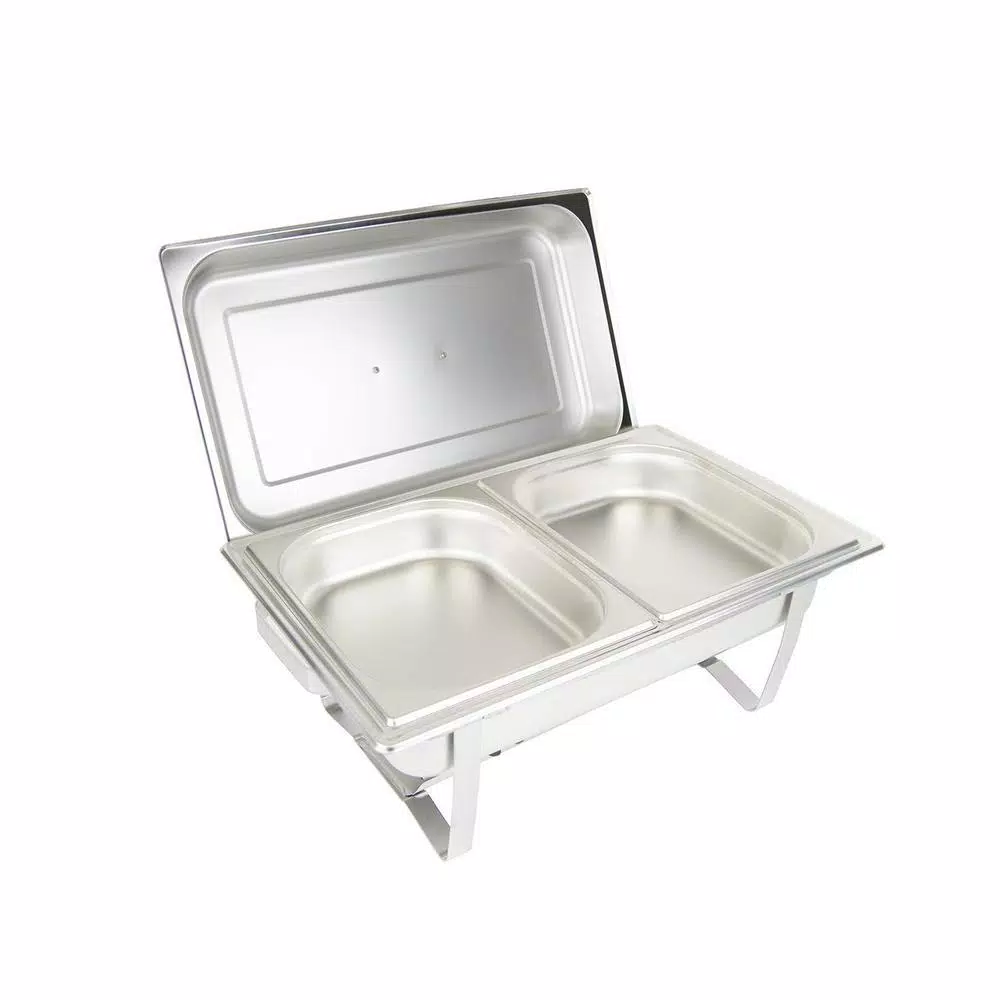 Alpha Living 8 Qt. Stainless Steel Chafing Dish Set with 2 Full and 2 Half Pans