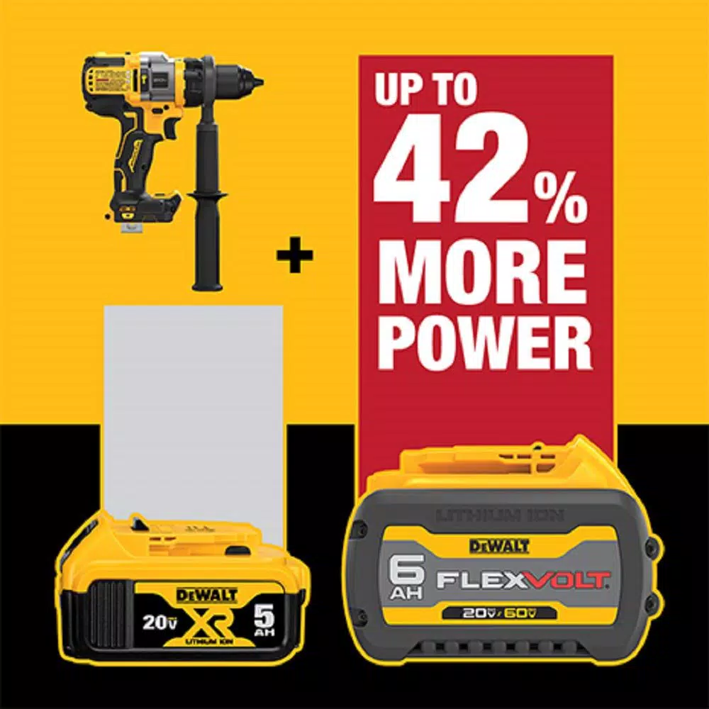 DEWALT 20V MAX Brushless 1/2 in. Hammer Drill/Driver Kit with FLEXVOLT ADVANTAGE & 6.0Ah Battery