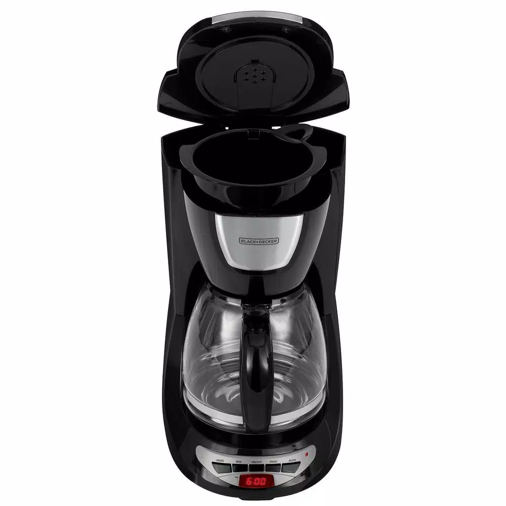 BLACK+DECKER 12-Cup Programmable Drip Coffee Maker with Glass Carafe, Black